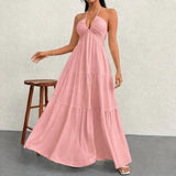 Marielle™ Kleid mit Halterneck-Ausschnitt und Zarter Bindung – Rosa