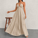 Marielle™ Halterkleid mit Zarter Rückenbindung – Beige