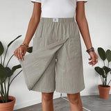 Celenne™ Skort aus Leinen-Baumwolle mit Premium-Komfort – Hellgrau