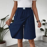 Celenne™ Skort aus Leinen-Baumwolle mit Premium-Komfort – Dunkelblau