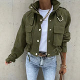 Valkyra™ Jacke Im Cropped-Schnitt Mit Modernem Utility-Design – Grün