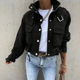 Valkyra™ Jacke Im Cropped-Schnitt Mit Modernem Utility-Design – Schwarz