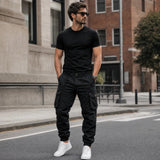 Everest™ Cargohose mit Utility-Taschen und Jogger-Bündchen – Schwarz