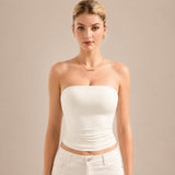 Belisse™ Bandeau-Top mit Figurbetontem Sitz und Premium-Komfort – Weiß