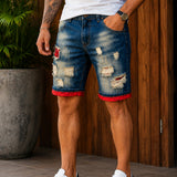 Dante™ Premium-Denim-Shorts mit Stone-Wash-Optik – Blau
