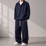 Valdren™ Herren 2-Teiliges Set Aus Strukturierter Strickware – Marineblau