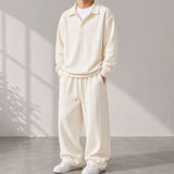 Valdren™ Herren 2-Teiliges Set Aus Strukturierter Strickware – Aprikose