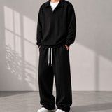 Valdren™ Herren 2-Teiliges Set Aus Strukturierter Strickware – Schwarz