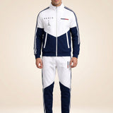 Cassian Paris™ Set mit Stehkragenjacke und Jogginghose – Blau