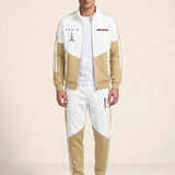 Cassian Paris™ Set mit Stehkragenjacke und Jogginghose – Khaki