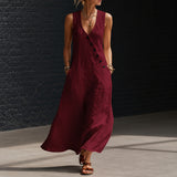 Antonella™ Midikleid mit Eleganten Knöpfen und V-Ausschnitt – Burgund