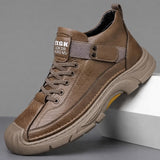 Andes™ Premium-Ledersneaker mit Verstellbarem Seitenverschluss – Braun