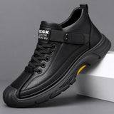 Andes™ Premium-Ledersneaker mit Verstellbarem Seitenverschluss – Schwarz