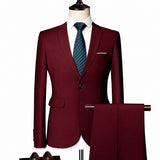 Monaco Royal™ Set mit Premium-Sakko und Slim-Fit-Hose – Rot