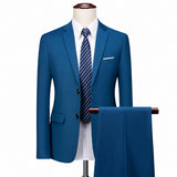 Monaco Royal™ Set mit Premium-Sakko und Slim-Fit-Hose – Blau