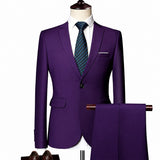 Monaco Royal™ Set mit Premium-Sakko und Slim-Fit-Hose – Lila
