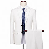 Monaco Royal™ Set mit Premium-Sakko und Slim-Fit-Hose – Weiß