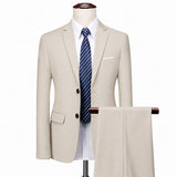Monaco Royal™ Set mit Premium-Sakko und Slim-Fit-Hose – Beige