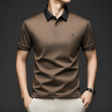 Alviero™ Poloshirt mit Strukturkragen und Flexiblem Gewebe – Kaffeebraun