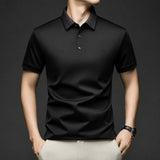 Alviero™ Poloshirt mit Strukturkragen und Flexiblem Gewebe – Schwarz
