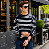 Belmont™ Premium-Strickpullover mit Fleecefutter – Weiß