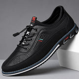 Milan™ Premium-Ledersneaker mit Schnellverschluss-System – Schwarz
