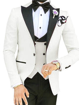 3 Teiliger Slim Fit Anzug Für Herren | Formell – Weiß