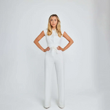 Nancie – Edler Jumpsuit – Weiß