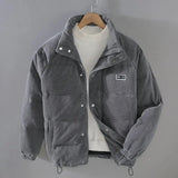 William | Elegante Herrenjacke für Winter Cordmaterial – Grau