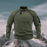 Windsichere Fleecejacke mit hohem Kragen – Militärgrün