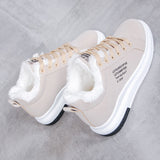 Winter-sneaker – schnürschuhe für damen mit umgedrehtem lamm – Braun