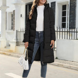 Winterjacke - kapuze - daunenjacke - damenjacke – Schwarz
