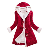 Wintermantel – sherpa-gefütterter mantel mit kapuze – Rot