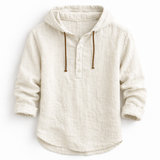 Alton - Atmungsaktiver Leinen-Hoodie – Weiß
