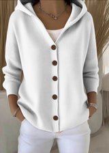 Alsira - Soft-Touch-Kapuzenstrickjacke – Weiß