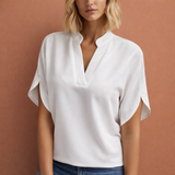 Elegante luftige Bluse für Damen mit schmeichelhaftem Schnitt | Maud – Weiß