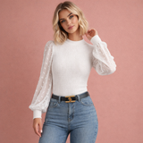 Elegante Bluse mit femininer Ausstrahlung für Damen | Martha – Weiß