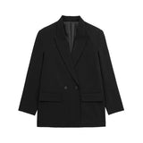 Amiah – eleganter blazer mit langen armeln und strukturiertem design – Schwarz