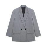 Amiah – eleganter blazer mit langen armeln und strukturiertem design – Gray