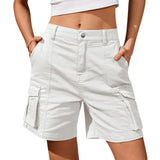 Tilda | Damen Cargo Shorts mit Cargotaschen Relaxed Fit – Weiß