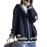 Gwyneth – kuscheliger, lockerer cardigan – Schwarz