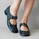 Velana - Einzelne Schuhe mit Schnalle – Blau