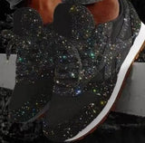 Damen Casual Glitzer Schuhe mit Pailletten – Schwarz