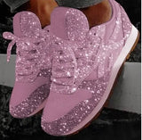 Damen Casual Glitzer Schuhe mit Pailletten – Rosa