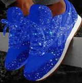 Damen Casual Glitzer Schuhe mit Pailletten – Blau