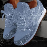Damen Casual Glitzer Schuhe mit Pailletten – Hellblau