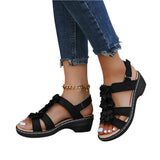 Freja Gepolsterte Ausrichtungs-Slipper – Stützende keilförmige Sandalen – Schwarz