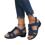 Freja Gepolsterte Ausrichtungs-Slipper – Stützende keilförmige Sandalen – Blau