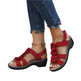 Freja Gepolsterte Ausrichtungs-Slipper – Stützende keilförmige Sandalen – Rot