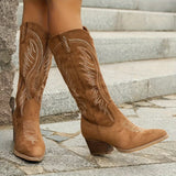 Faith | Blockabsatz Gepolstert Cowboy-Stiefel – Camel